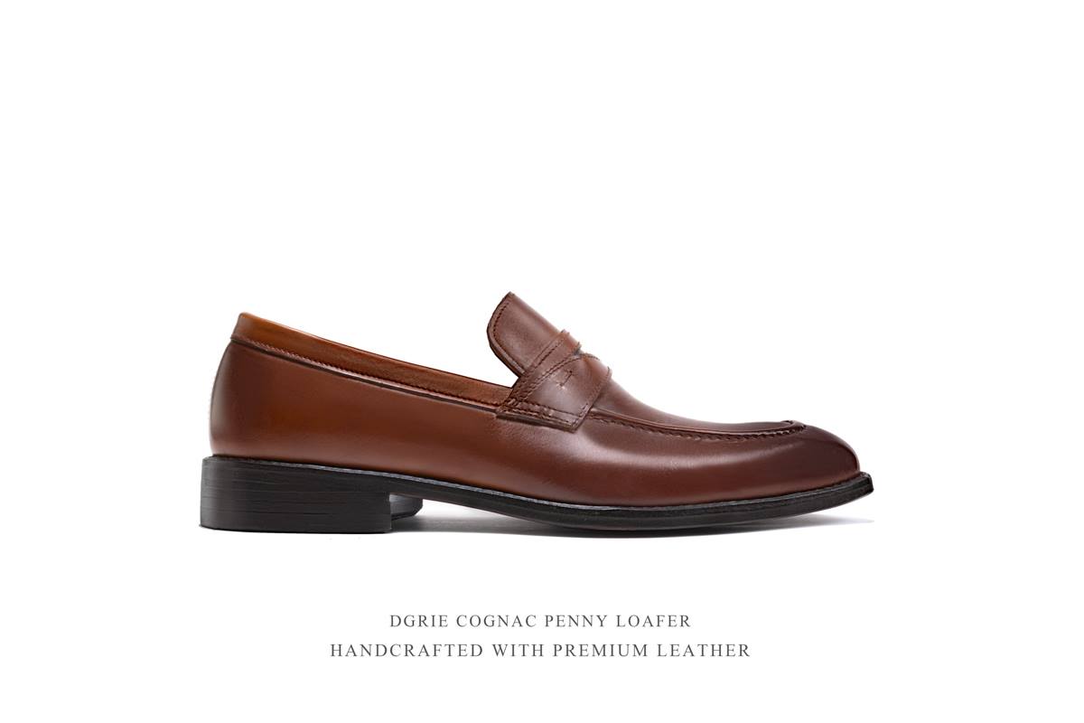 dgrie mens cognac elegant penny loafers shoes dgrie