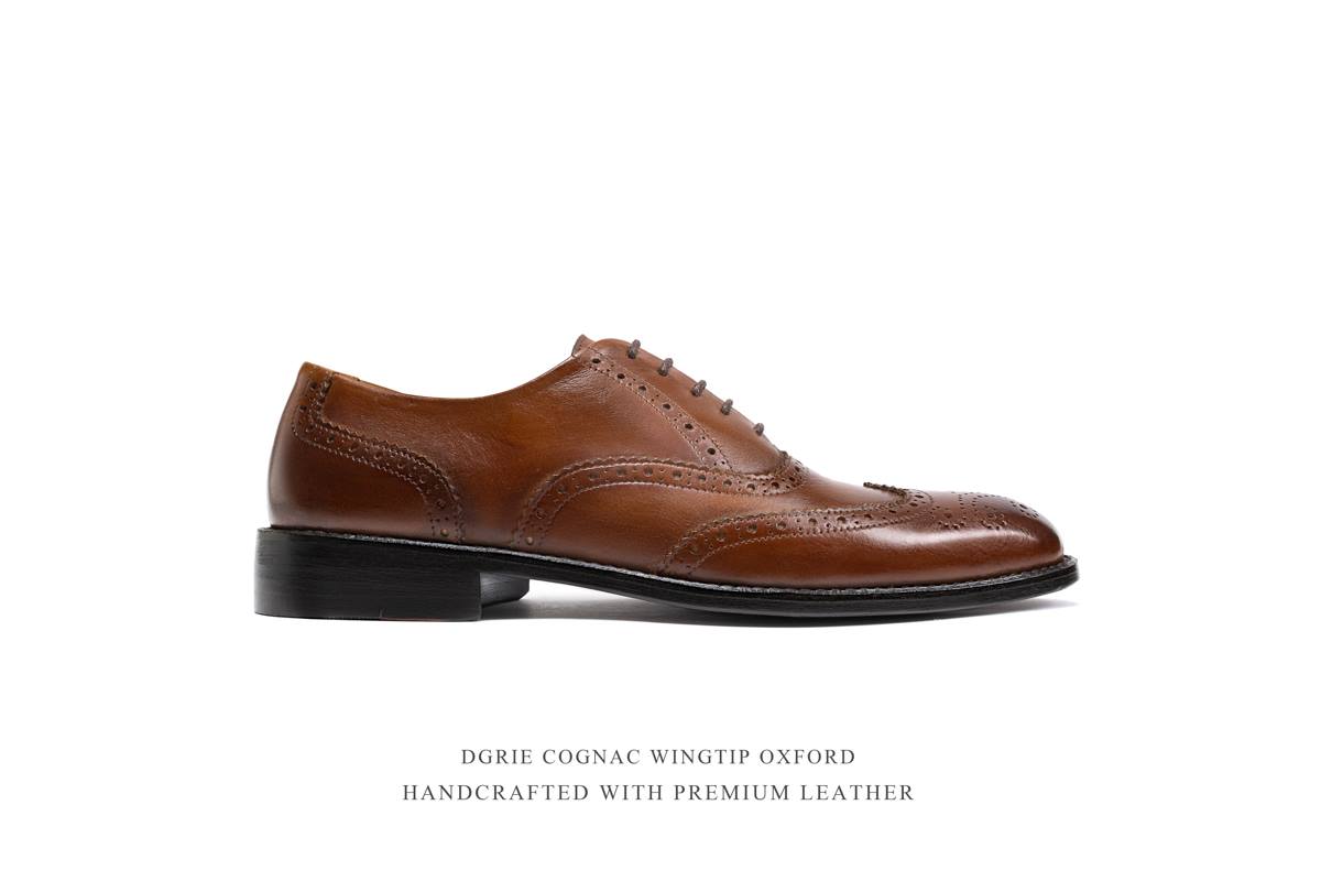 dgrie mens cognac wingtip oxford shoes dgrie