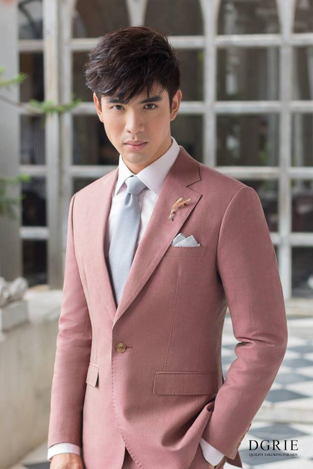 dgrie new soft pink flamingo slim fit vintage notch lapel wedding wool suit dgrie