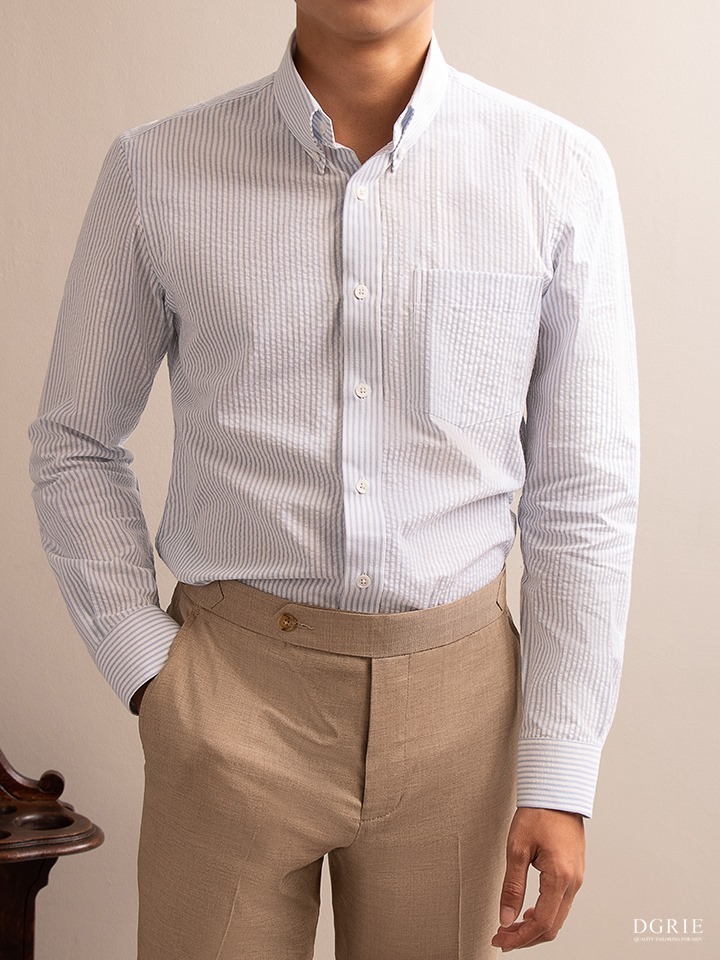 dgrie seersucker blue cotton shirt dgrie