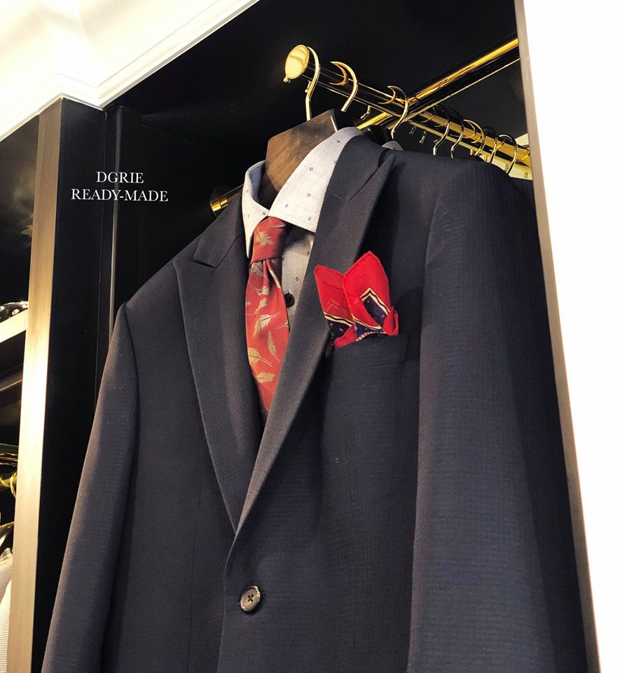 dgrie just in new dark navy with 100 high twist wool textured dgrie 1