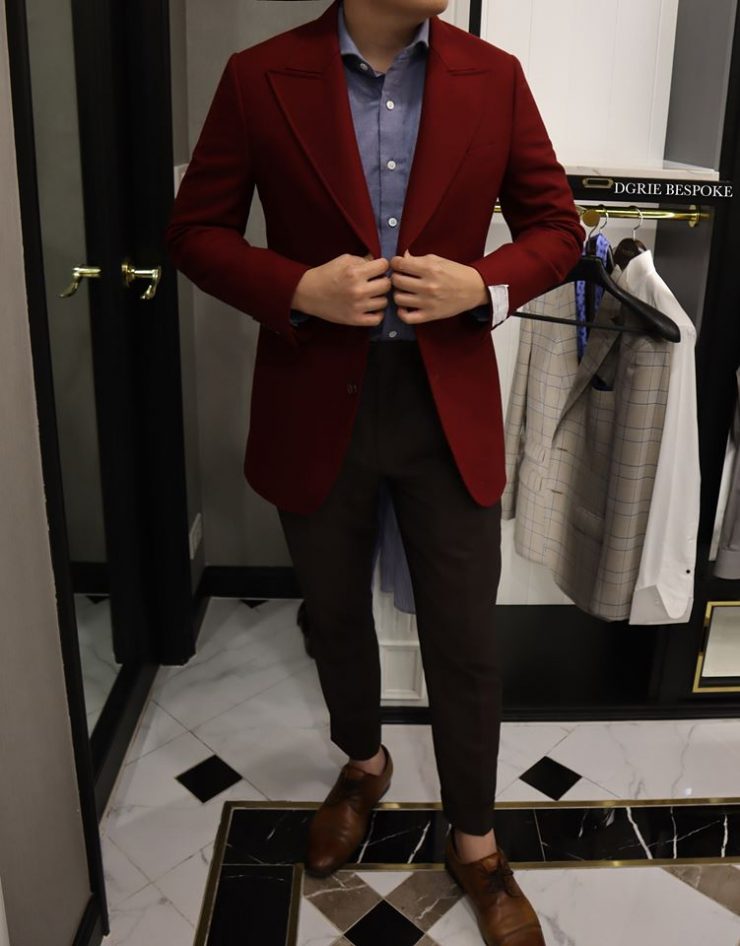 dgrie red 100 wool flannel made in italy dgrie