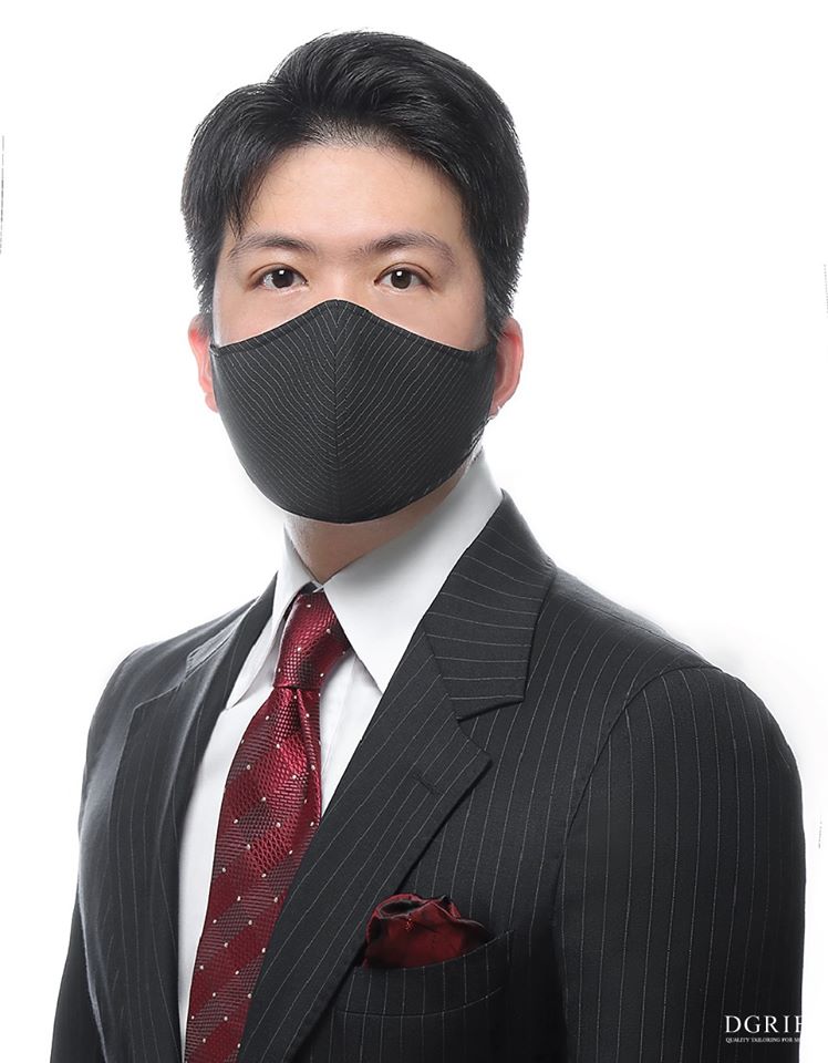 dgrie no 2 black stripe water repellent anti pollution face mask dgrie 1