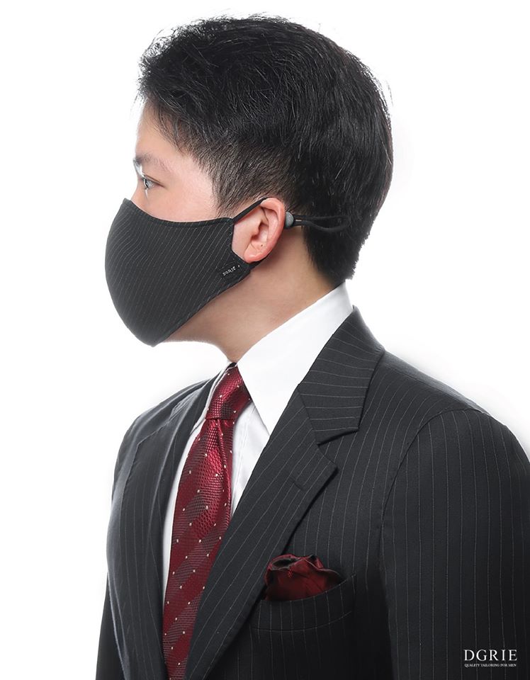 dgrie no 2 black stripe water repellent anti pollution face mask dgrie 6