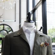 olive green linen safari jacket dgrie 2