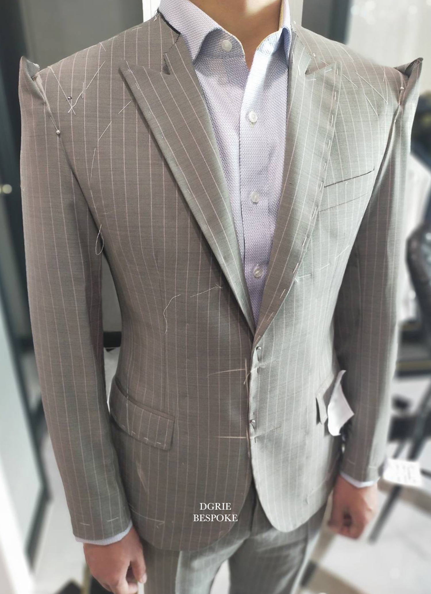 1st fitting grey pinstripe suits dgrie 4