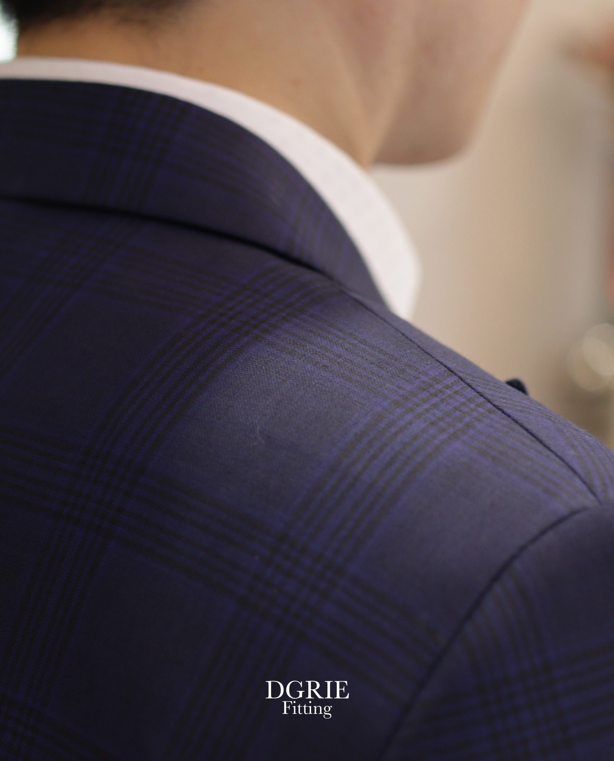 navy blue peak prince of wales check dgrie 1