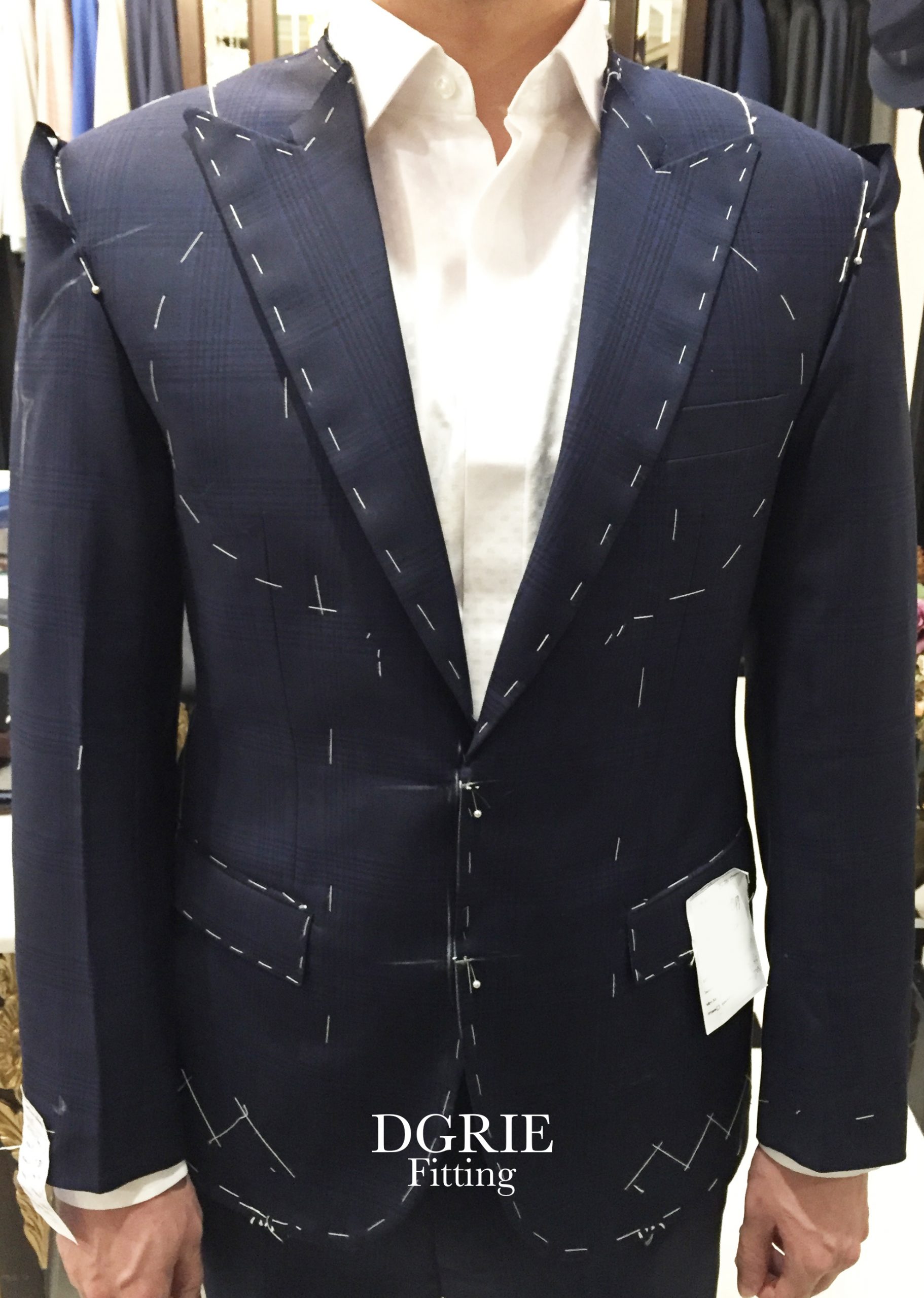 navy blue peak prince of wales check dgrie 3