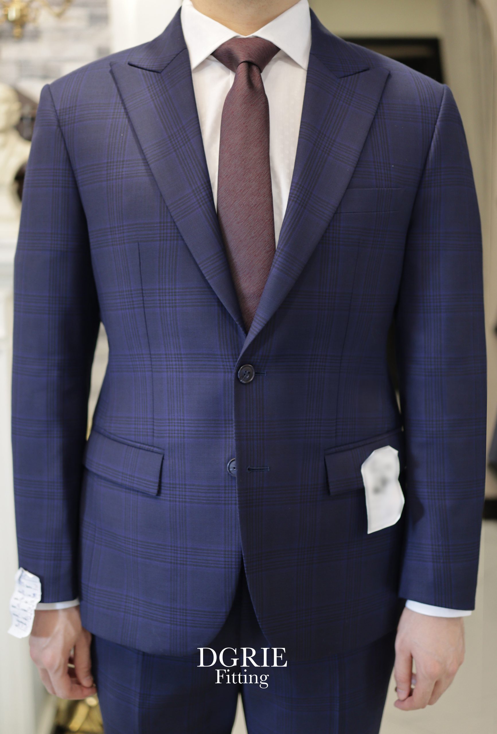 navy blue peak prince of wales check dgrie 5