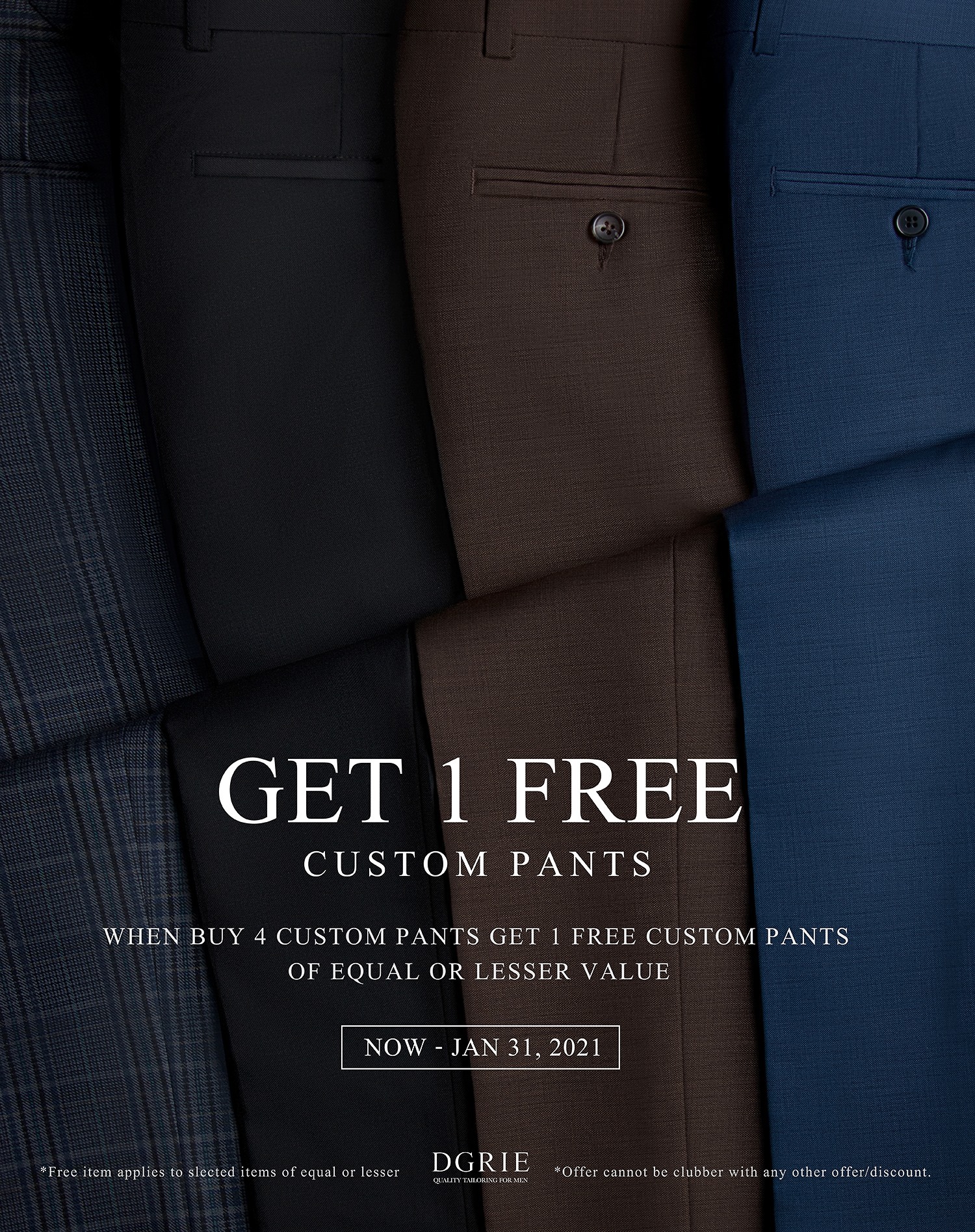 dgrie custom tailored pants buy 4 get 1 free dgrie