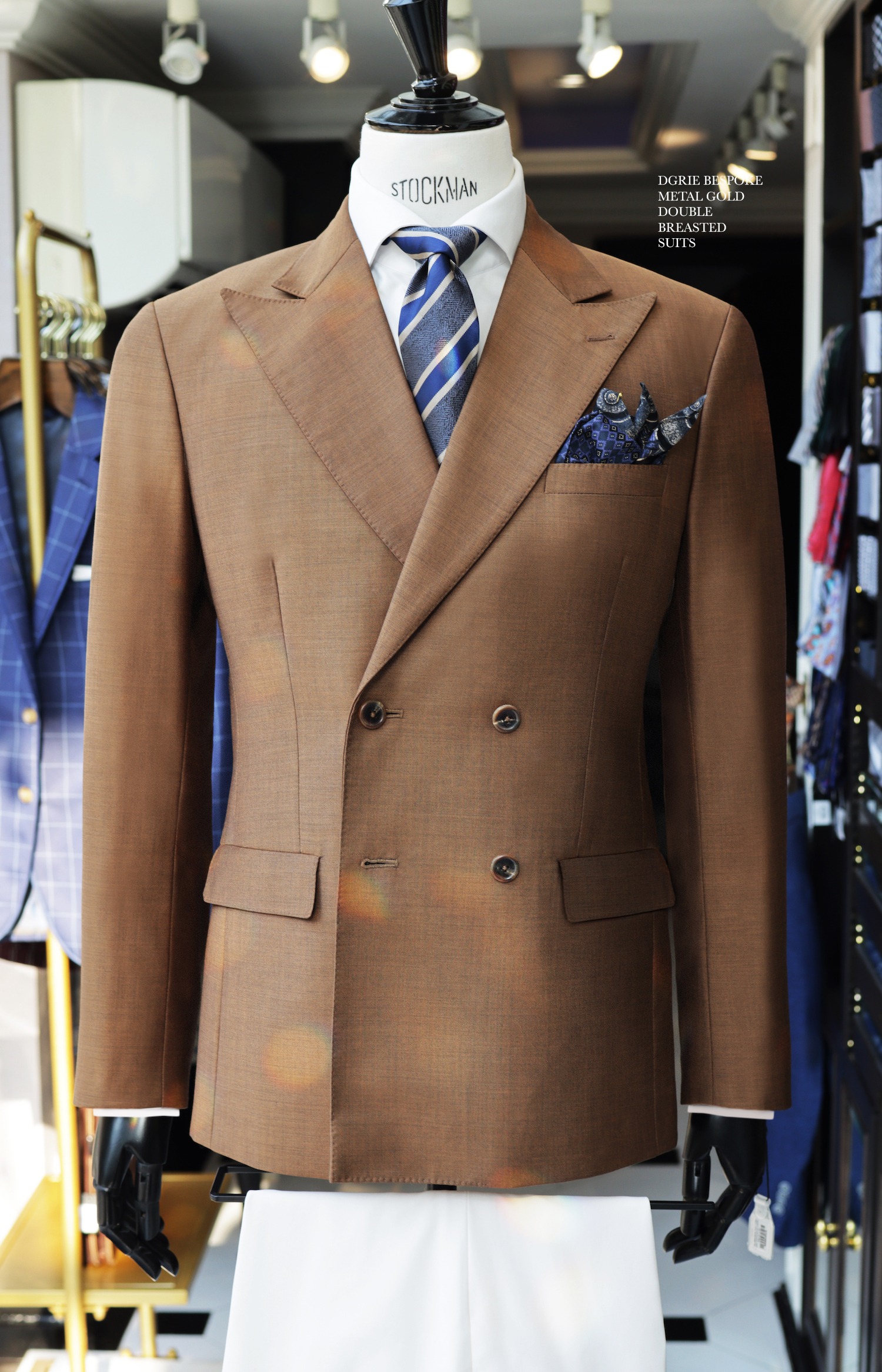 metal gold double breasted suit dgrie 4