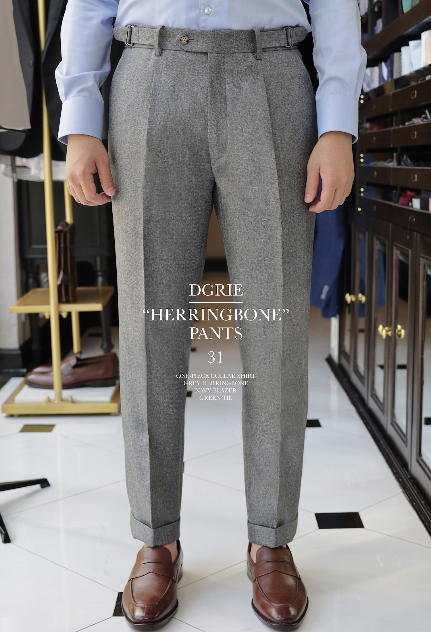 dgrie pants 31 classic grey herringbone dgrie 12