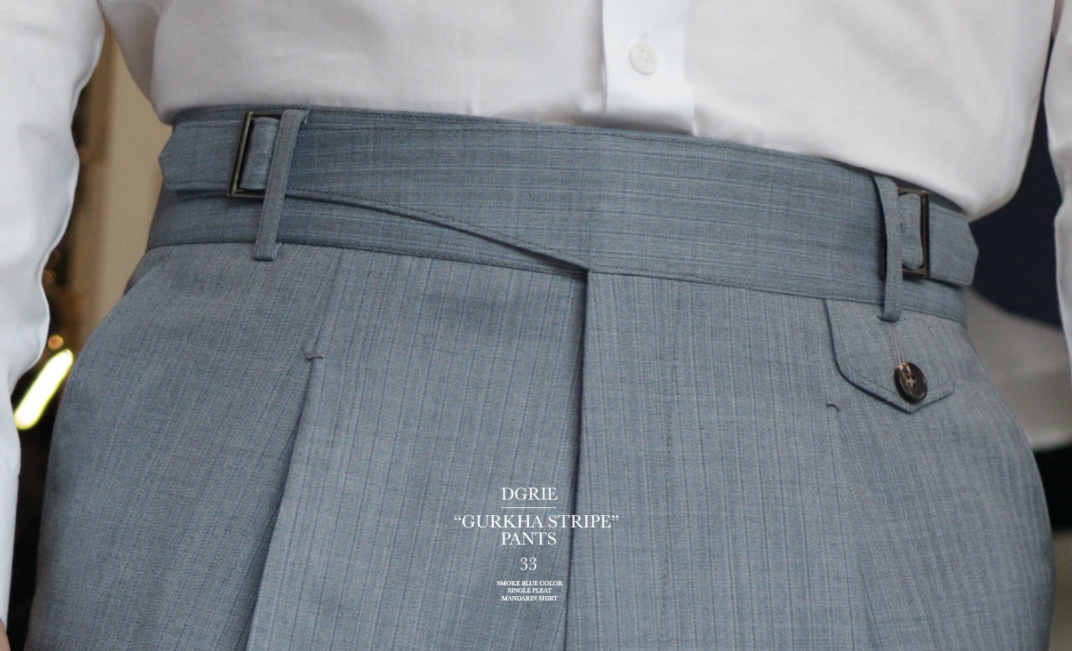 dgrie pants 33 gurkha smoke blue dgrie 2