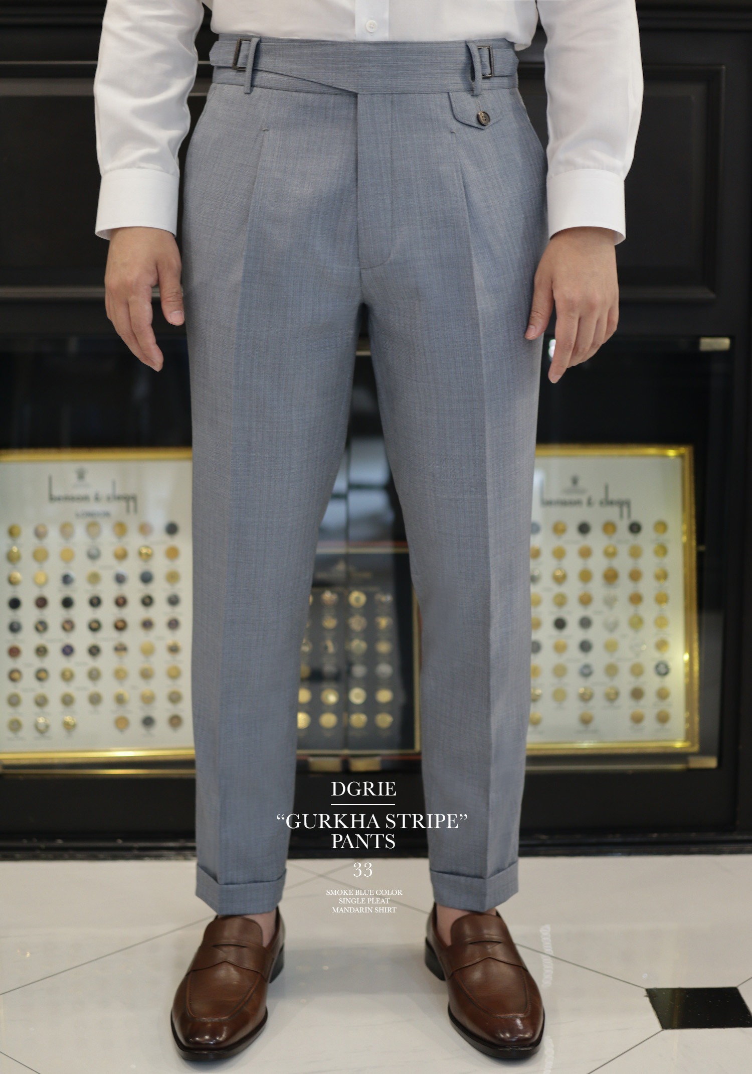 dgrie pants 33 gurkha smoke blue dgrie 3