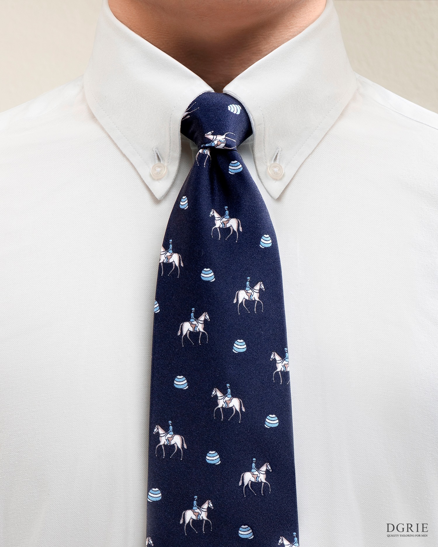 navy blue horse vintage necktie dgrie