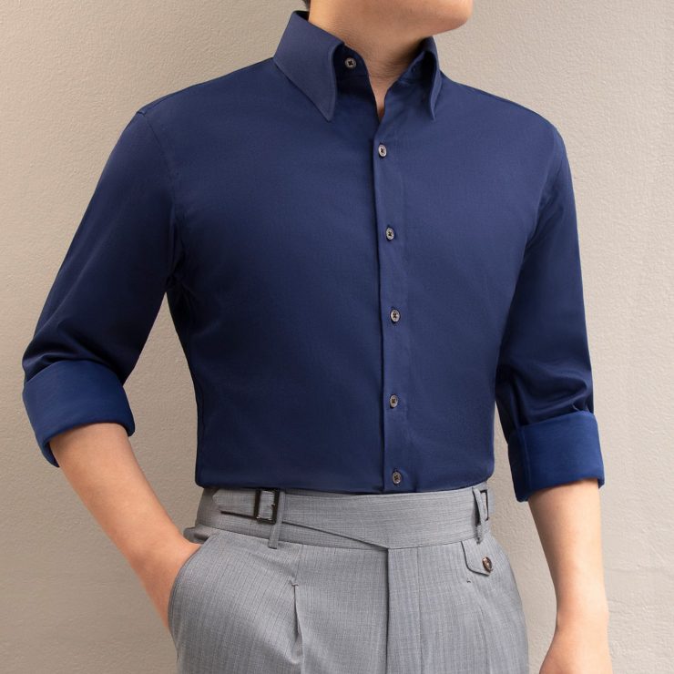 azure blue cotton spandex shirt dgrie 3