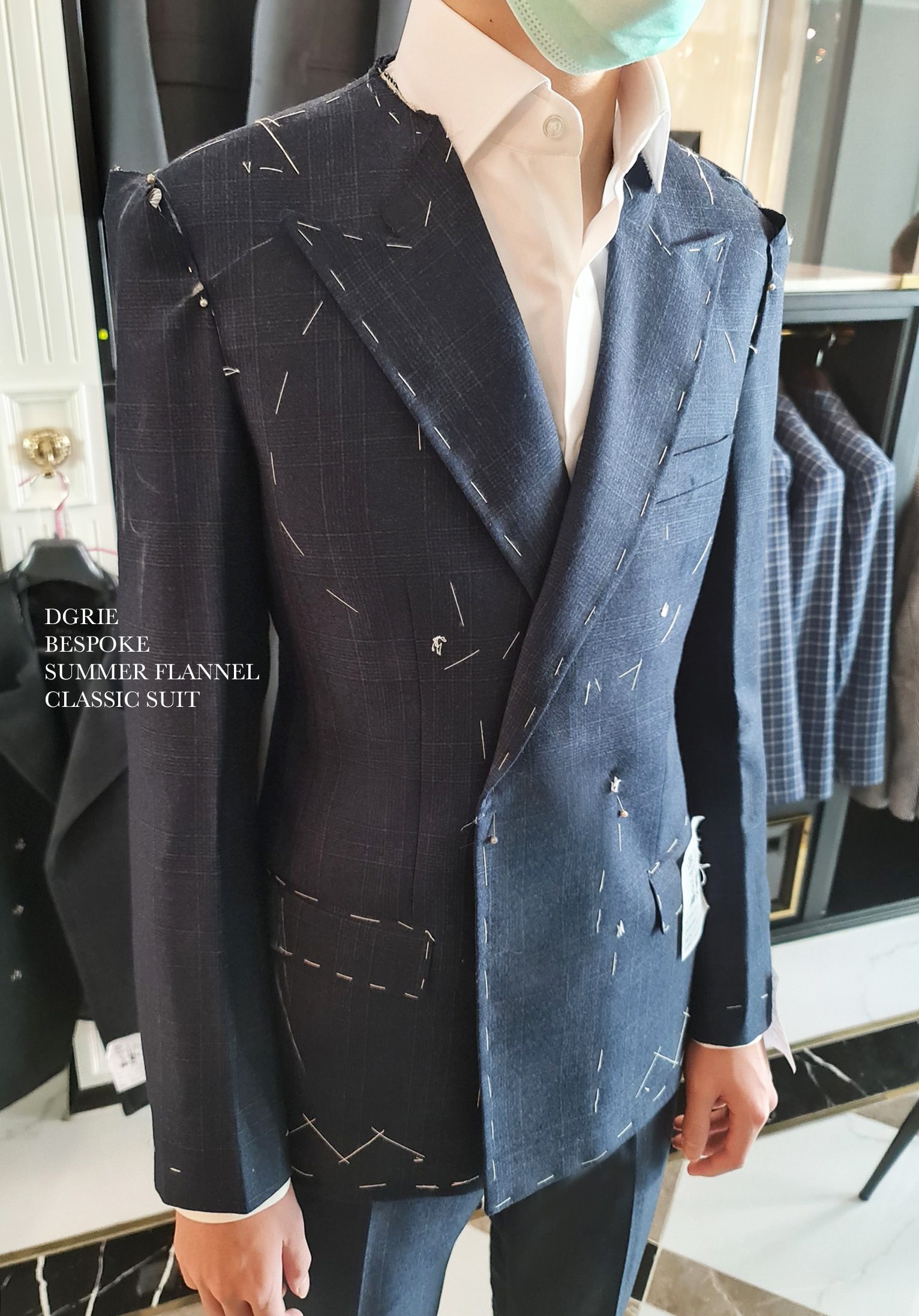 dgrie navy summer flannel suit dgrie