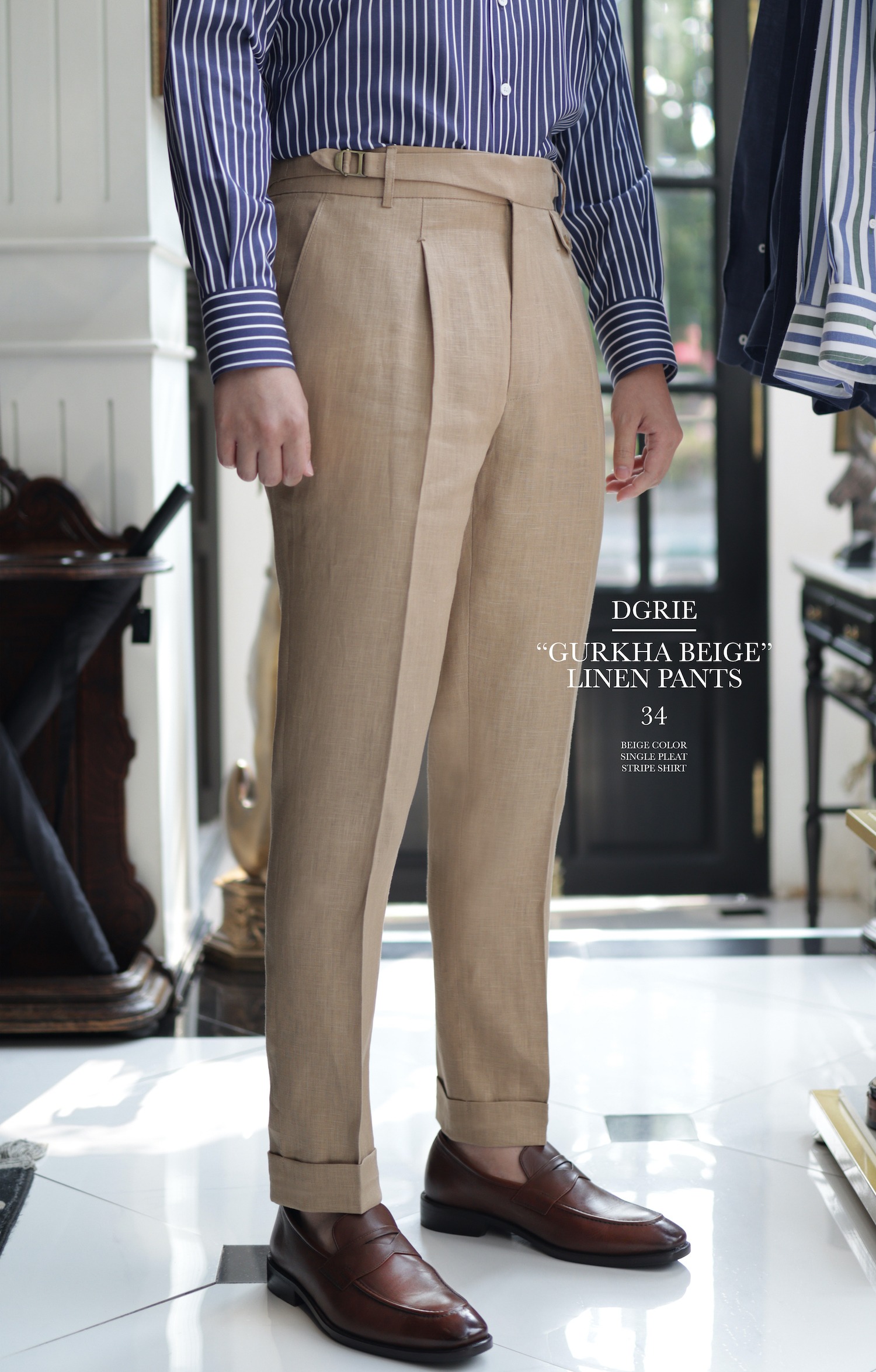 dgrie pants 34 beige gurkha linen dgrie 12