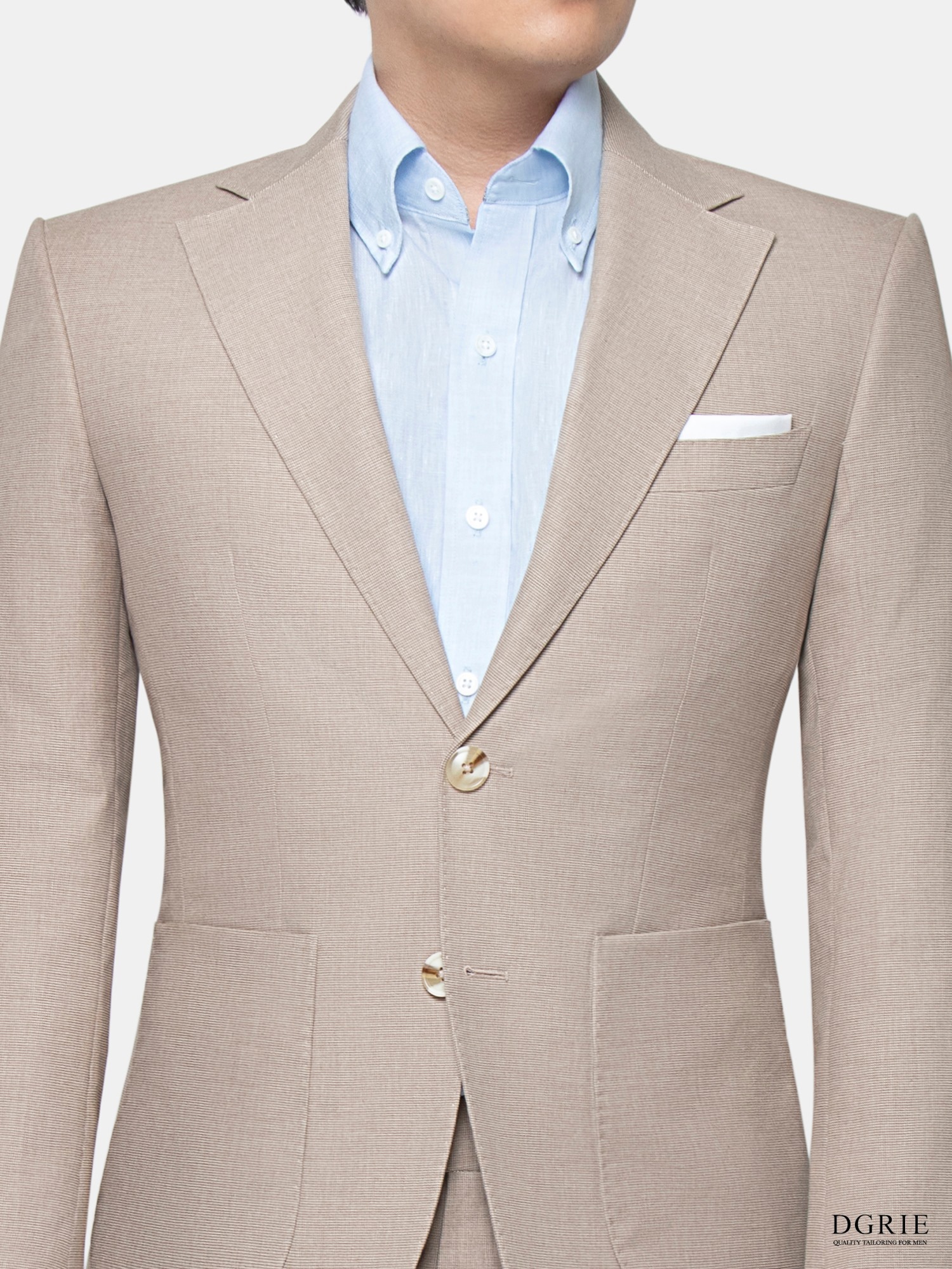 beige cotton wool 2 button dgrie 9