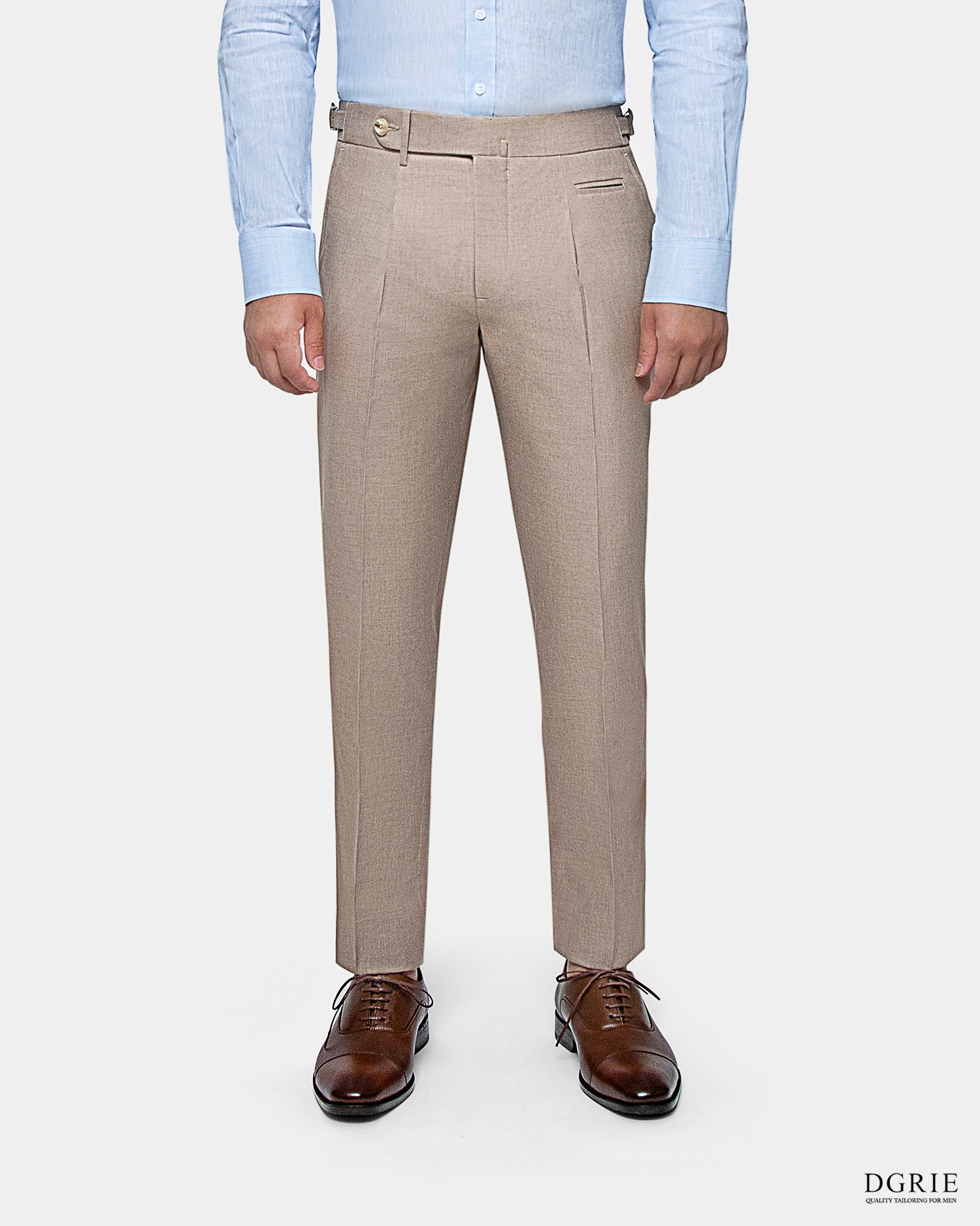 beige cotton wool 2 button dgrie