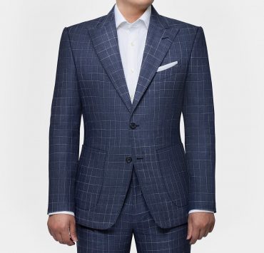 navy windowpane peak linen suit dgrie dgrie 10