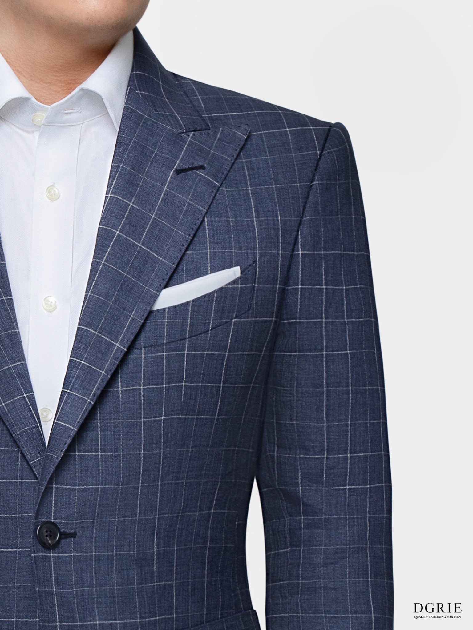 navy windowpane peak linen suit dgrie dgrie 5