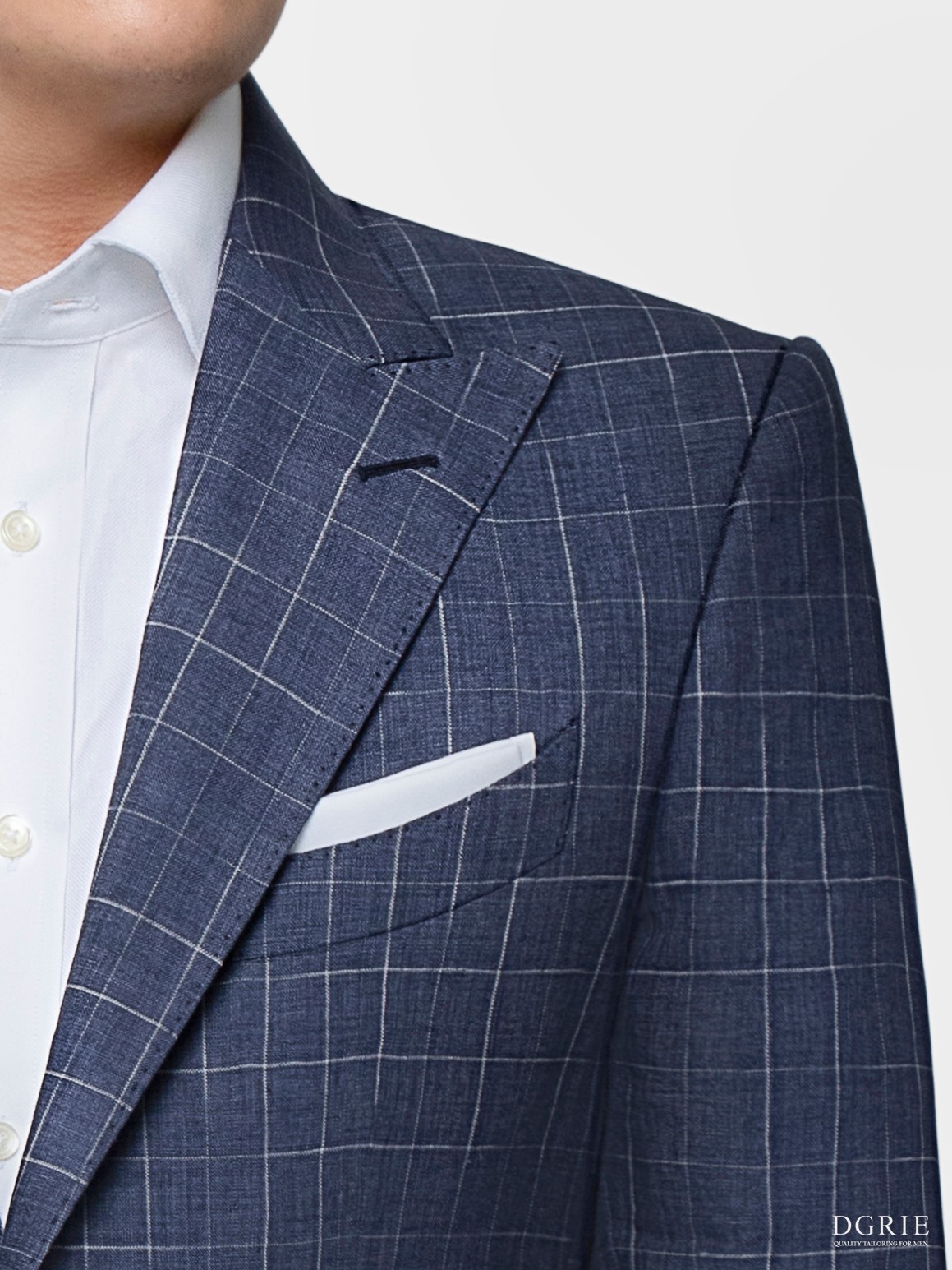 navy windowpane peak linen suit dgrie dgrie 6