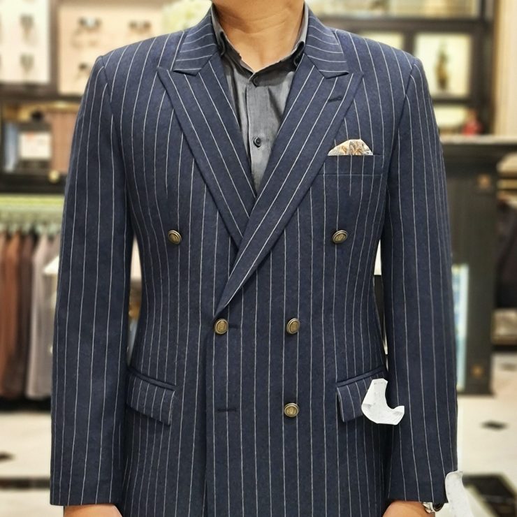 dgrie bespoke navy stripe db 100 wool dgrie 1