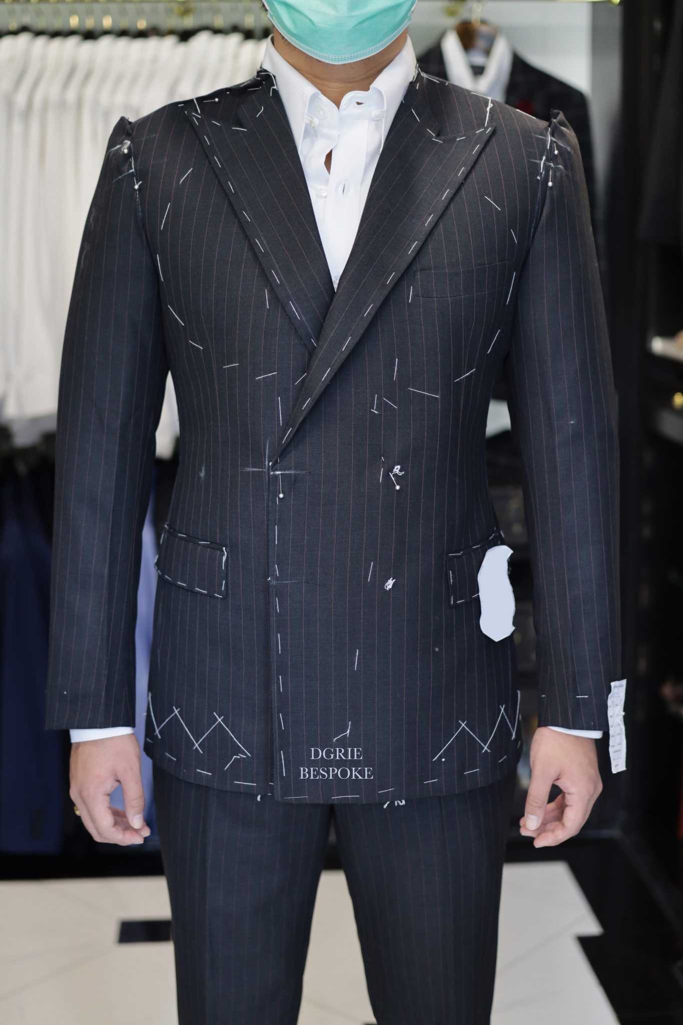 fitting flannel grey herringbone dgrie 11