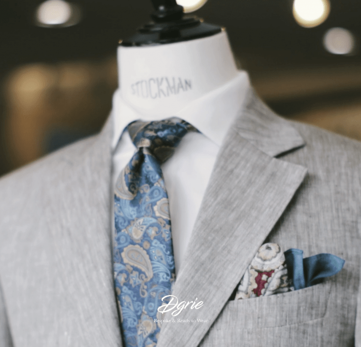 DGRIE BESPOKE: ตัดสูท COTTON LINEN AND GREEN Paisley TIE 17 dgrie bespoke cotton linen and green paisley tie dgrie