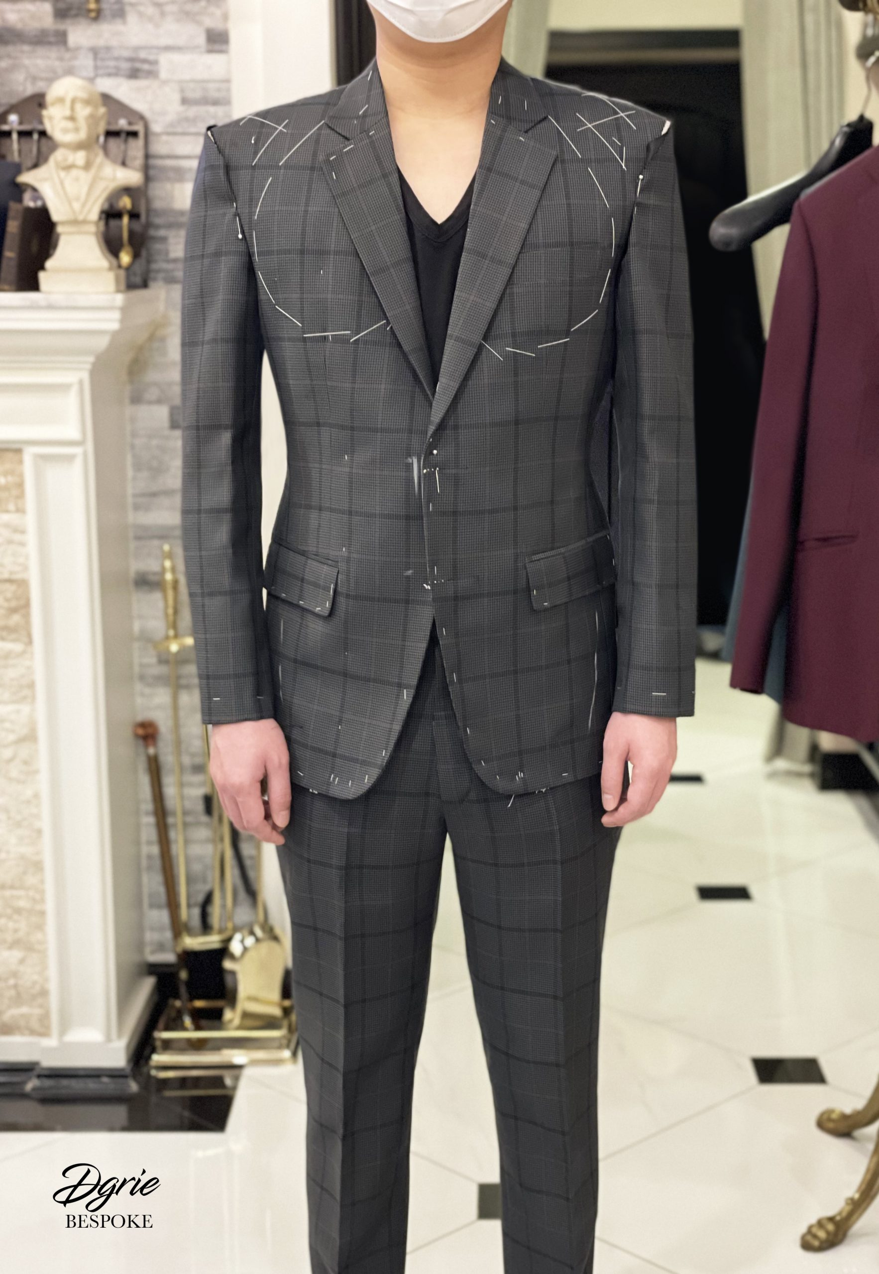 dgrie fitting window grey suit slim fit dgrie