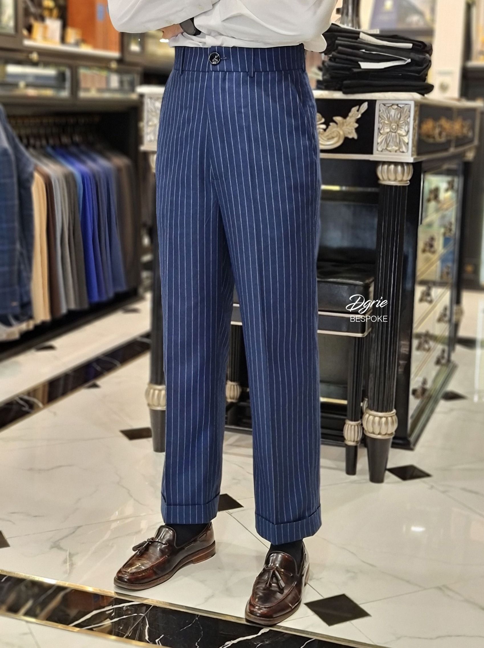 heavy pinstripe flannel pants dgrie