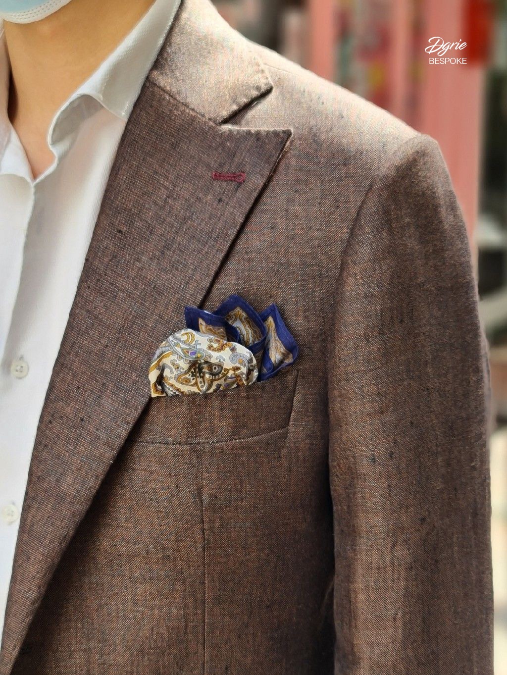 red brown linen classic blazer dgrie 2
