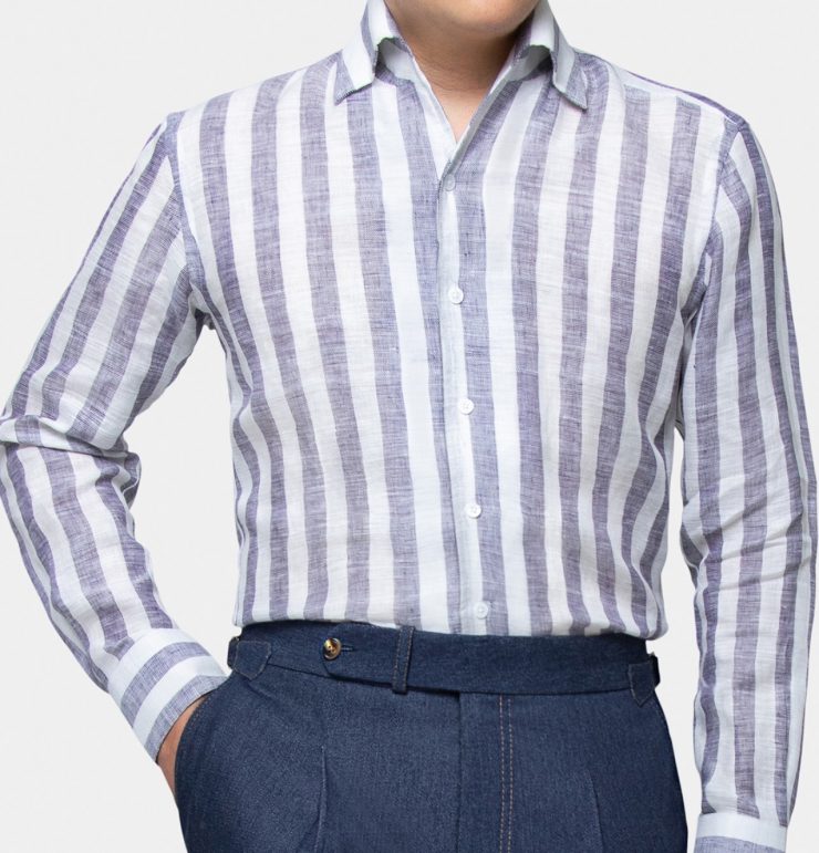 one piece collar linen shirt dgrie 5