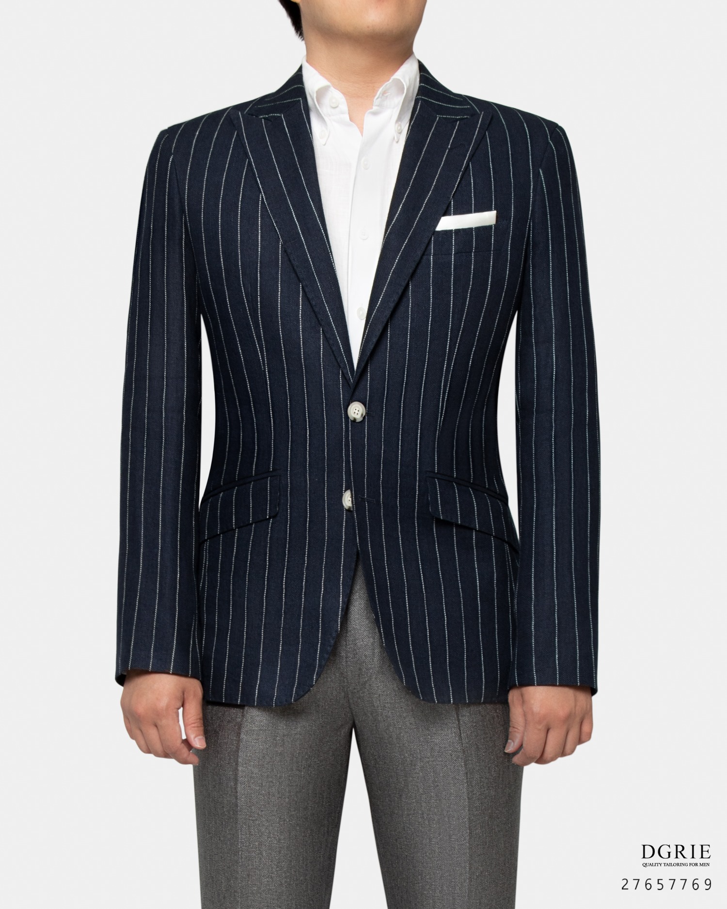 dgrie navy blue pistripe herringbone dgrie 3
