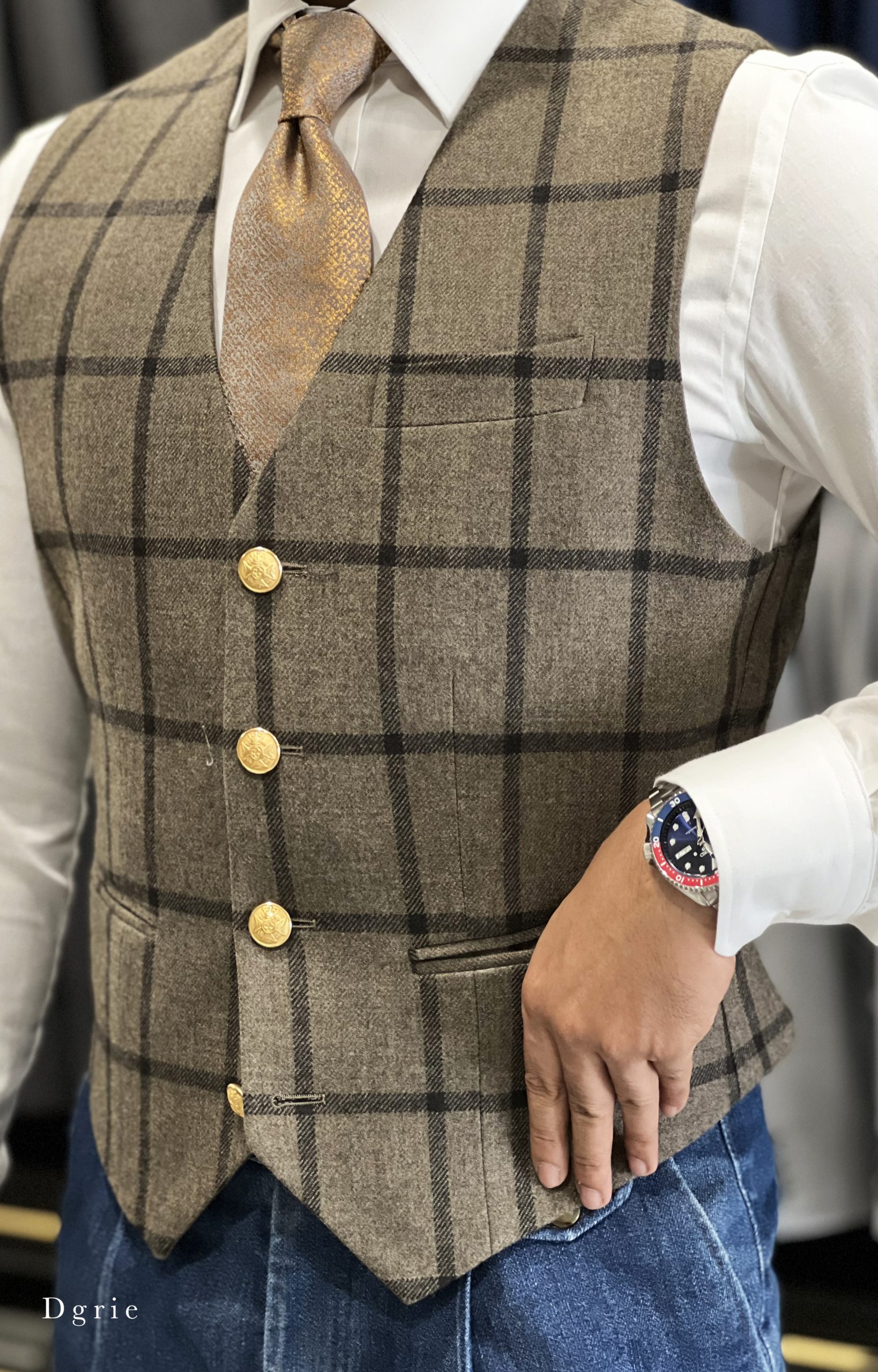 classic brown flannel vest dgrie 2