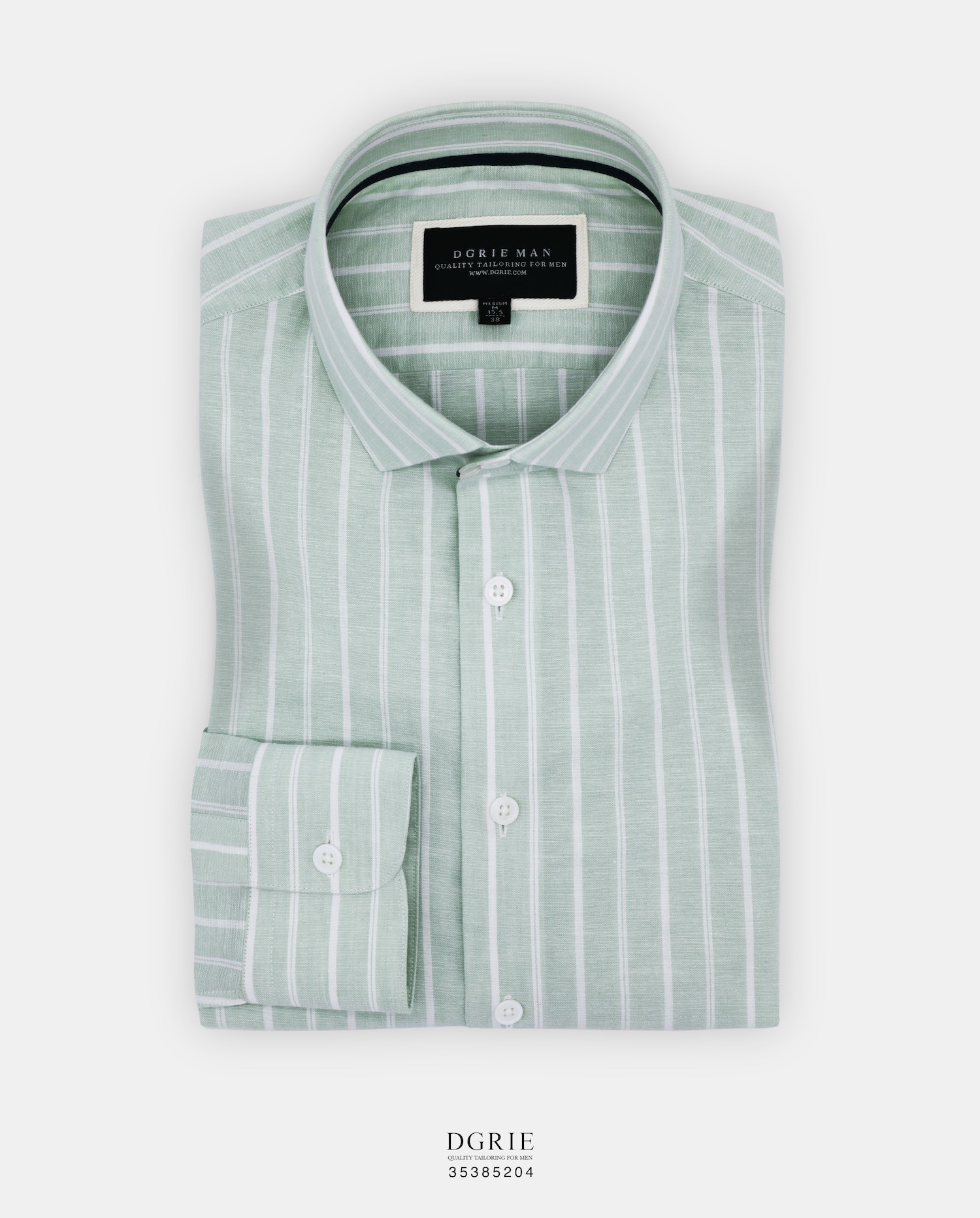 dgrie play green cotton linen stripe shirt dgrie