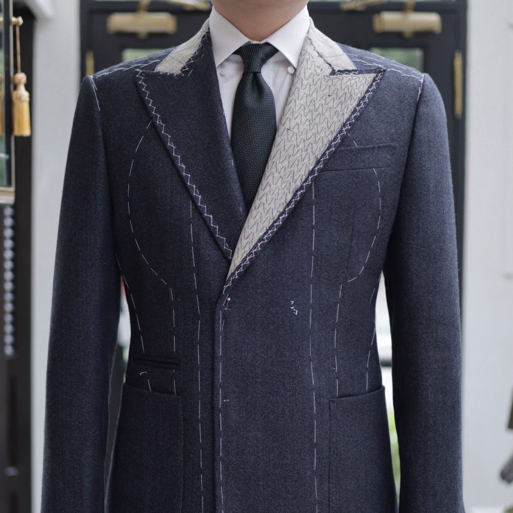 navy flannel db suit full canvas dgrie 10