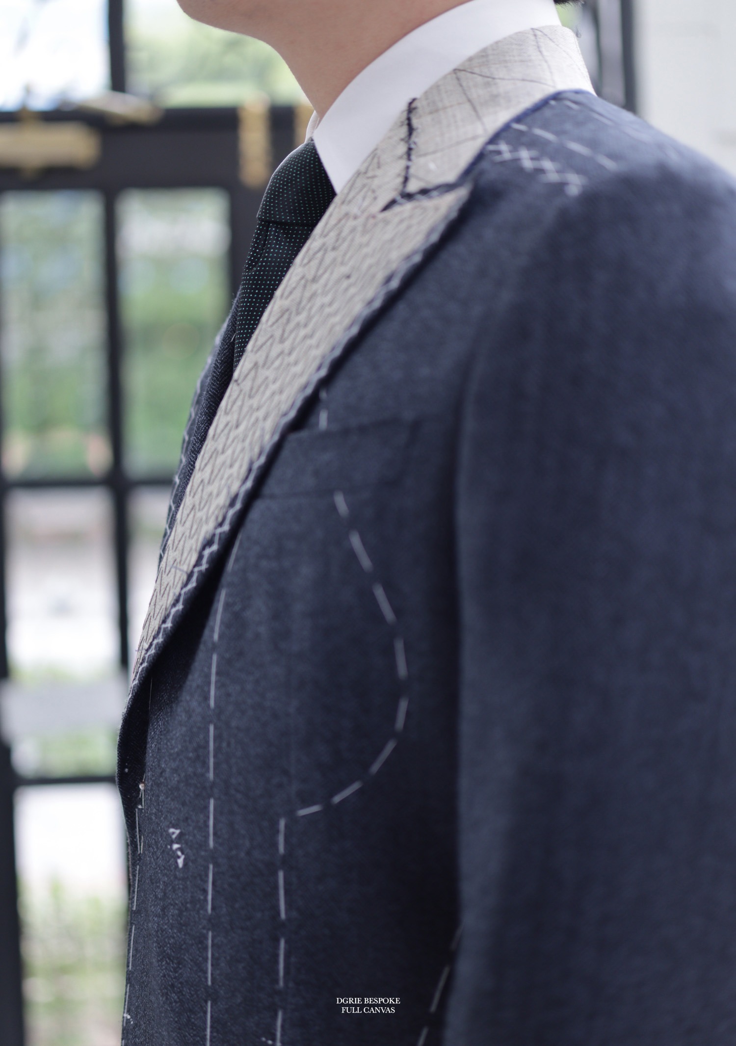 navy flannel db suit full canvas dgrie 7