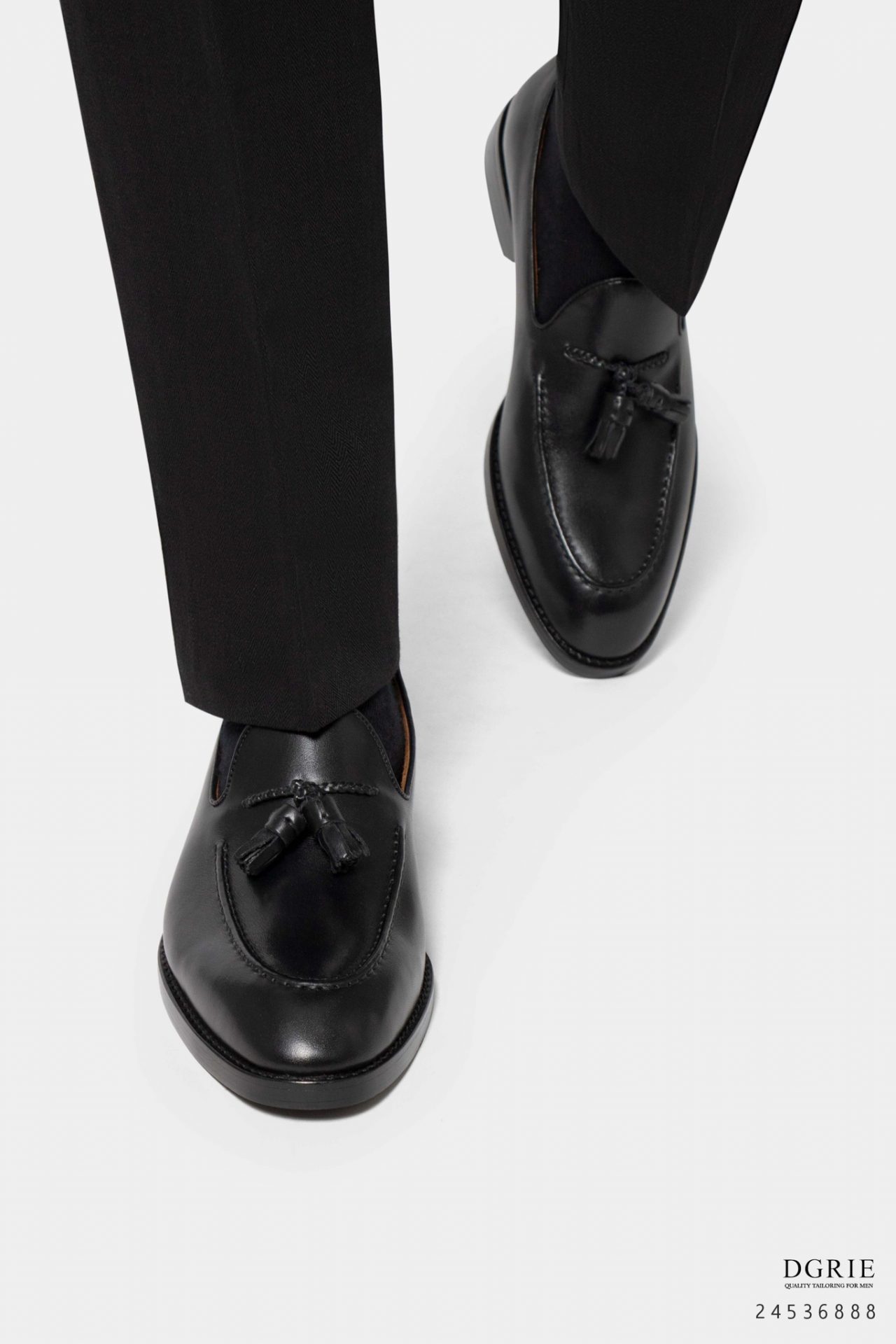 dgrie black tassel loafer shoe dgrie