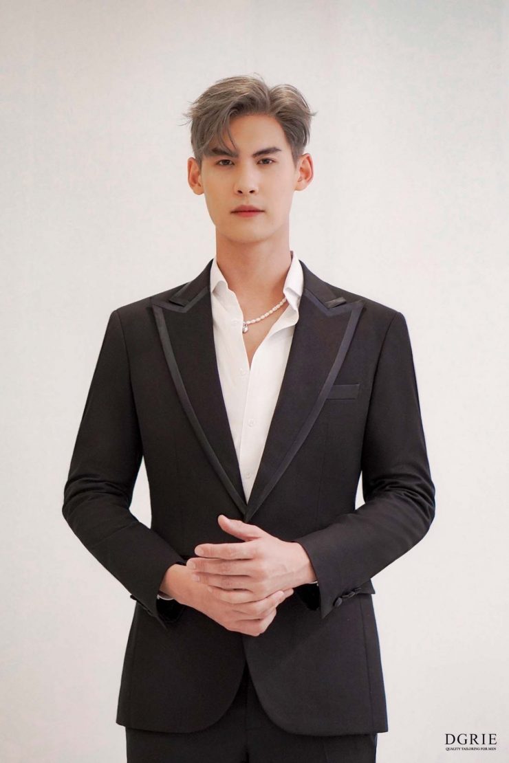 dgrie spotlight superblack wool 1 button peak lapel suit dgrie