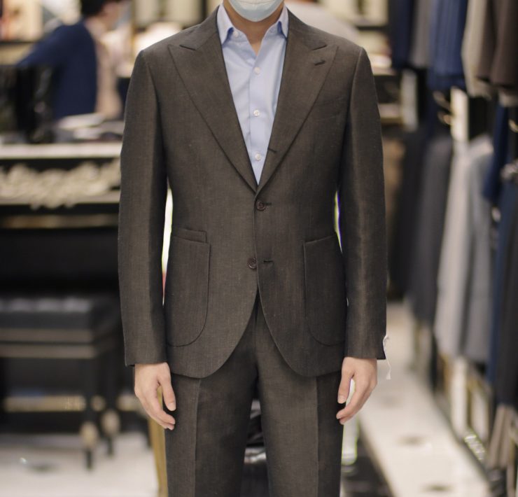 italy d brown linen suit dgrie 7