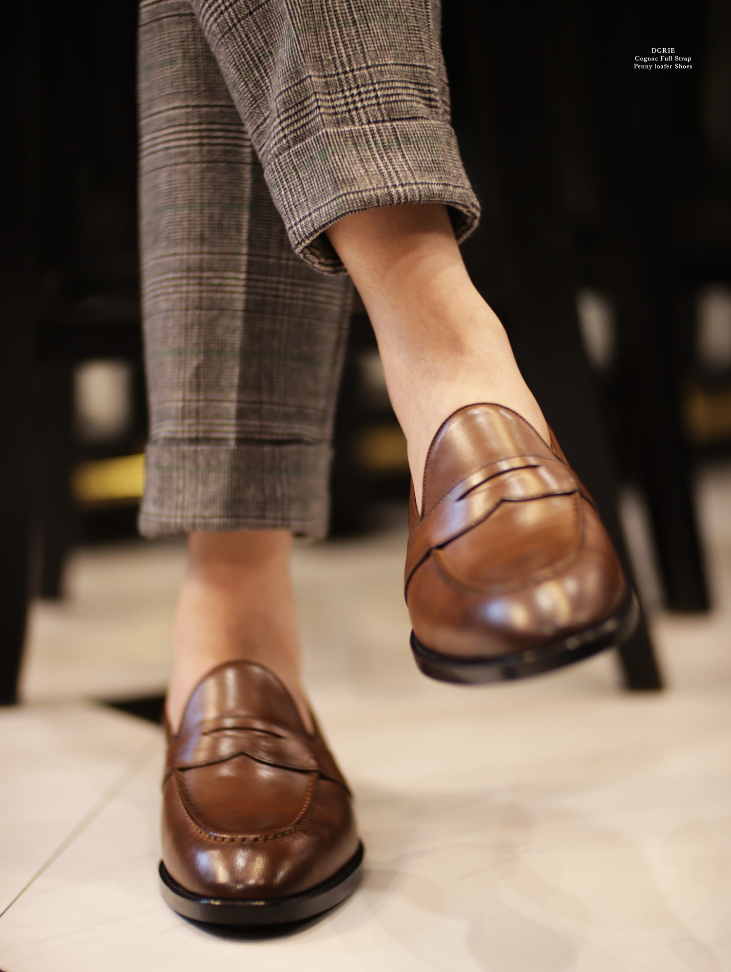 dgrie cognac full strap penny loafer dgrie