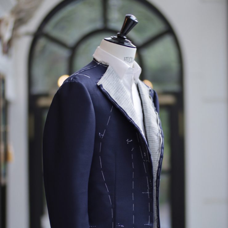 fitting 1st hopsack navy blue dgrie 1