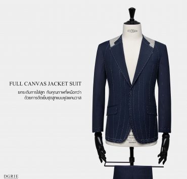 dark navy pinstripe full canvas suit dgrie 2