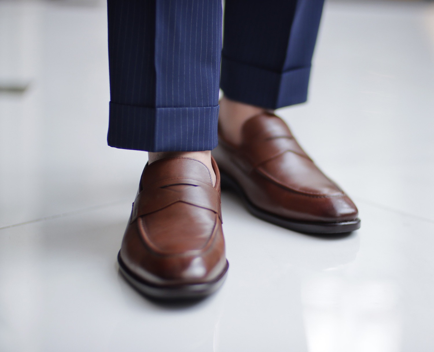 italy pinstripe navy blue suit full canvas dgrie 3
