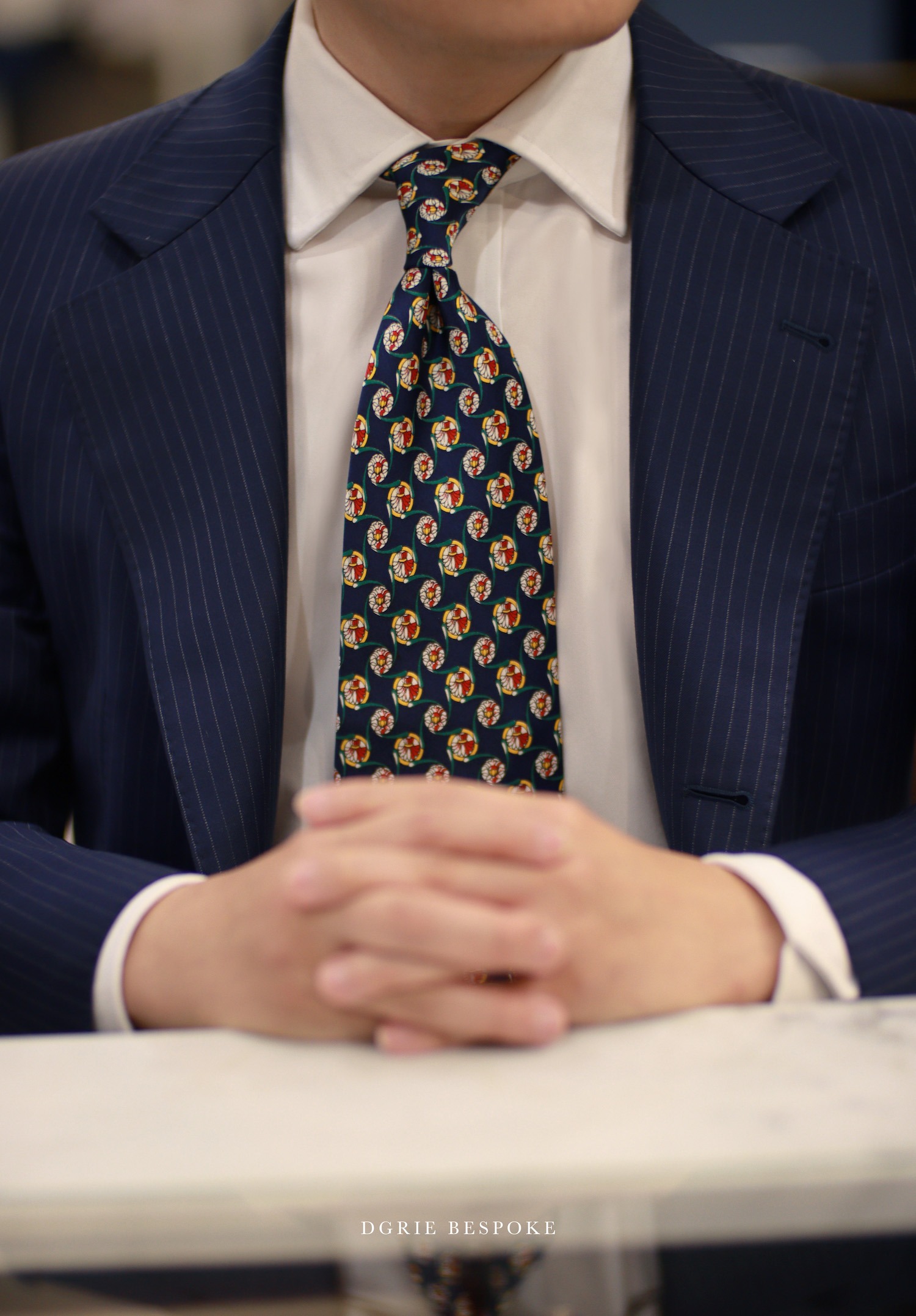 pinstripe navy grey pants dgrie 1