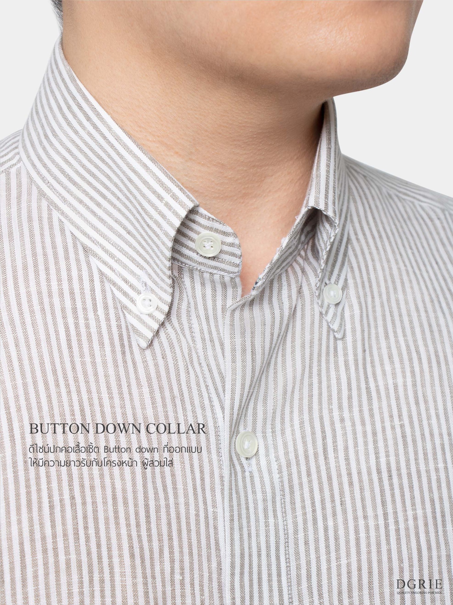 dgrie button down linen gray stripe shirt dgrie 1