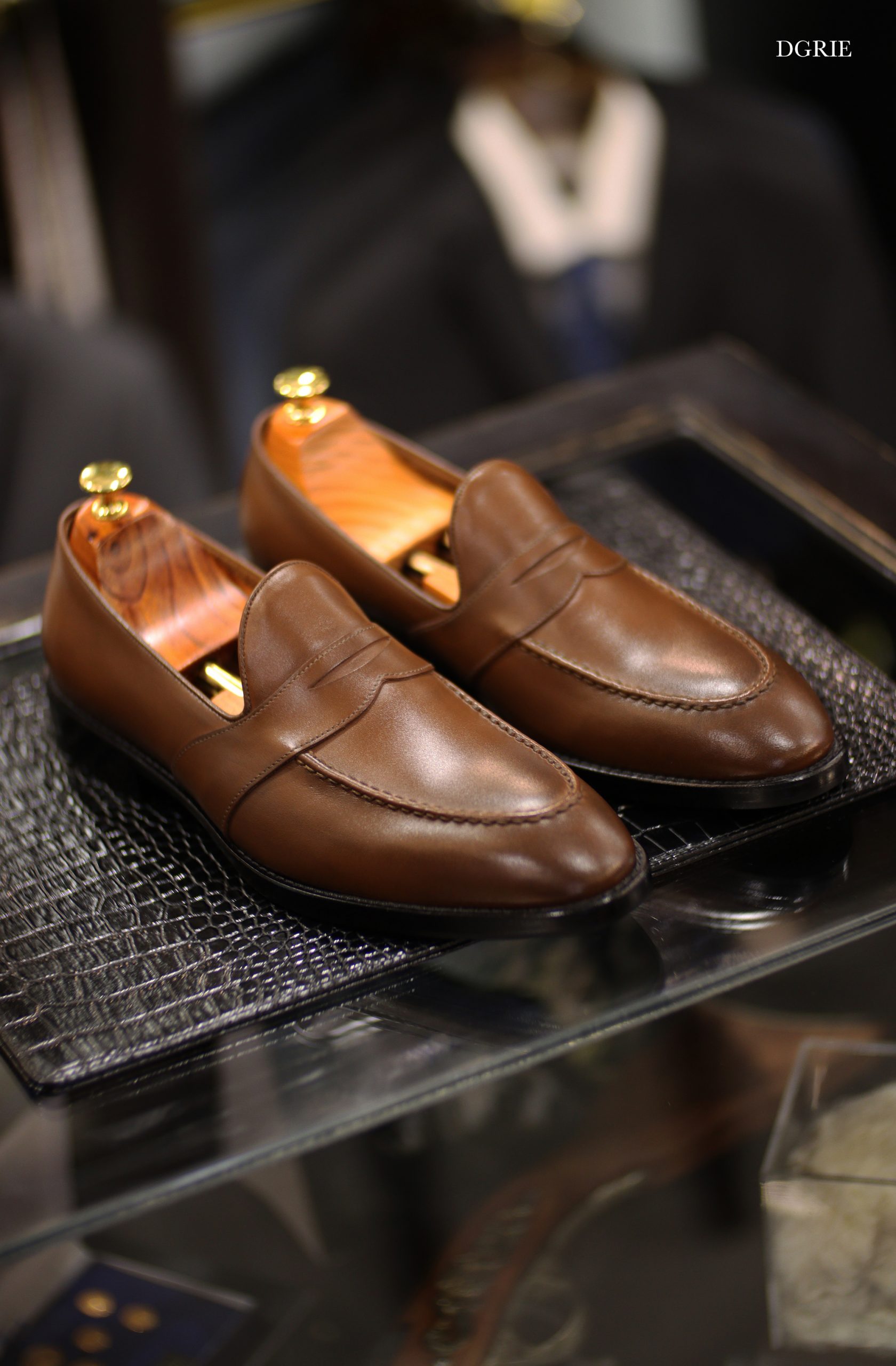 brown cognac full strap penny loafer dgrie 2