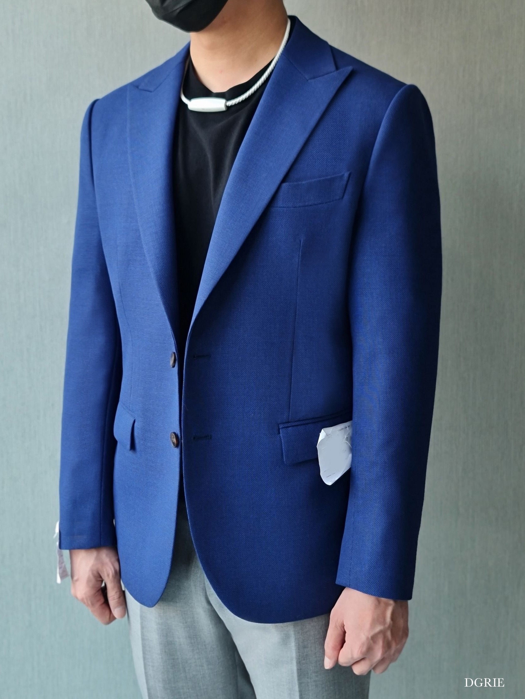 dgrie navy blue blazer grey pants dgrie